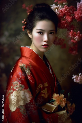 Portrait of a Japanese Woman Wearing a Kimono © Daniel L