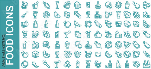 food icons, cooking icon, drinks icon, vegetables icon, fruits icon, icon, vector, set, icons, symbol, illustration, design