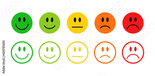 Smiley rating icon set