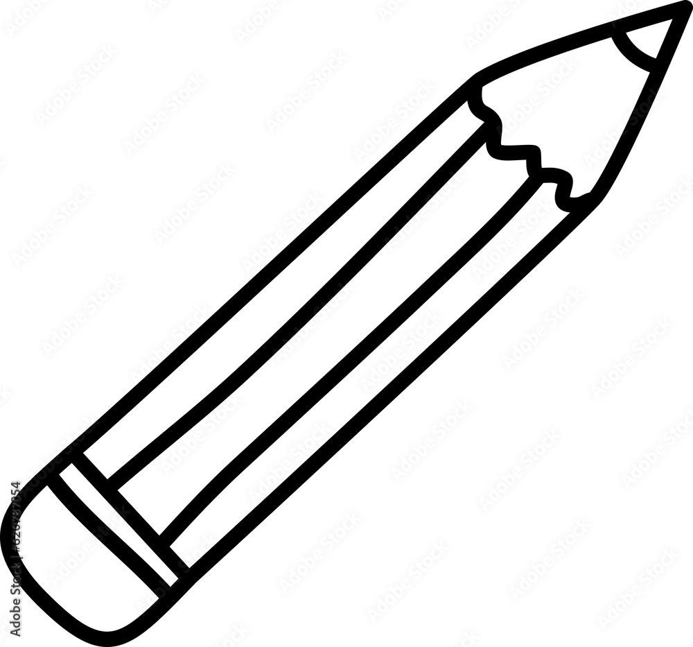 Doodle handdrawn pencil for learning design. Doodle handdrawn pencil for learning design.