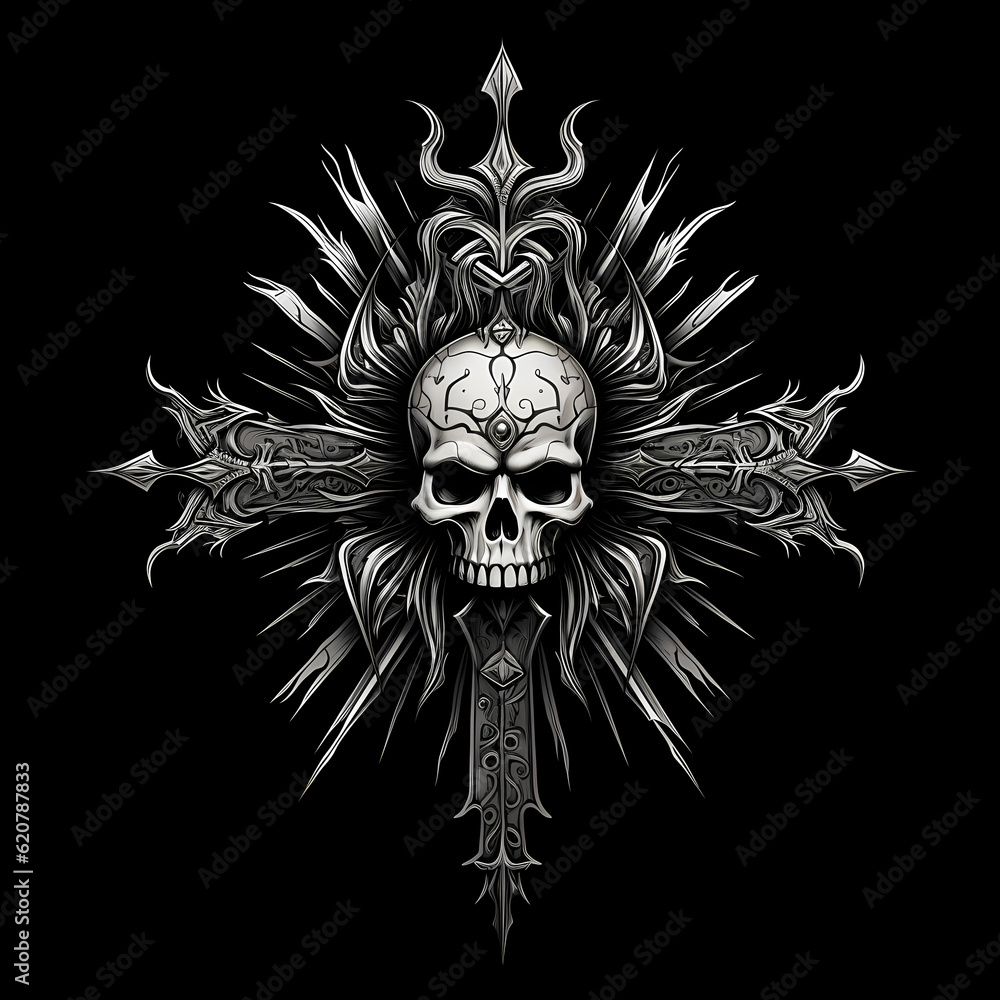 skull and Cross symbol Illustration Stock Illustration | Adobe Stock