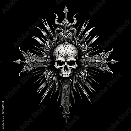 Wallpaper Mural skull and Cross symbol Illustration Torontodigital.ca