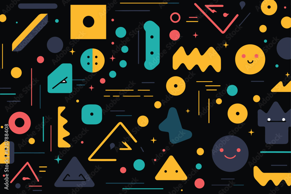 geometric shapes seamless pattern on isolated dark background geometric shapes seamless pattern on isolated dark background