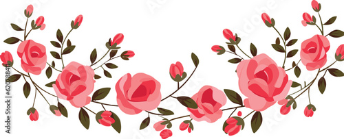 rose garland vector illustration for wedding decoration, home decoration and wall arts
