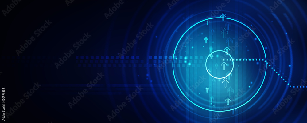Obraz premium 2d illustration Abstract futuristic electronic circuit technology background