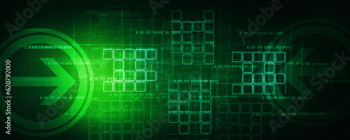 2d illustration Abstract futuristic electronic circuit technology background