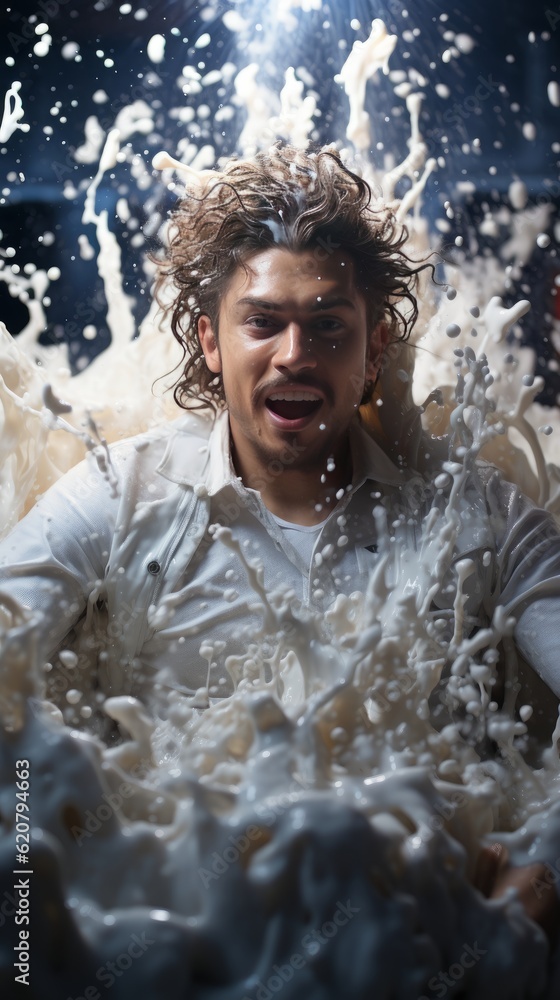 Fototapeta premium portrait of person in water