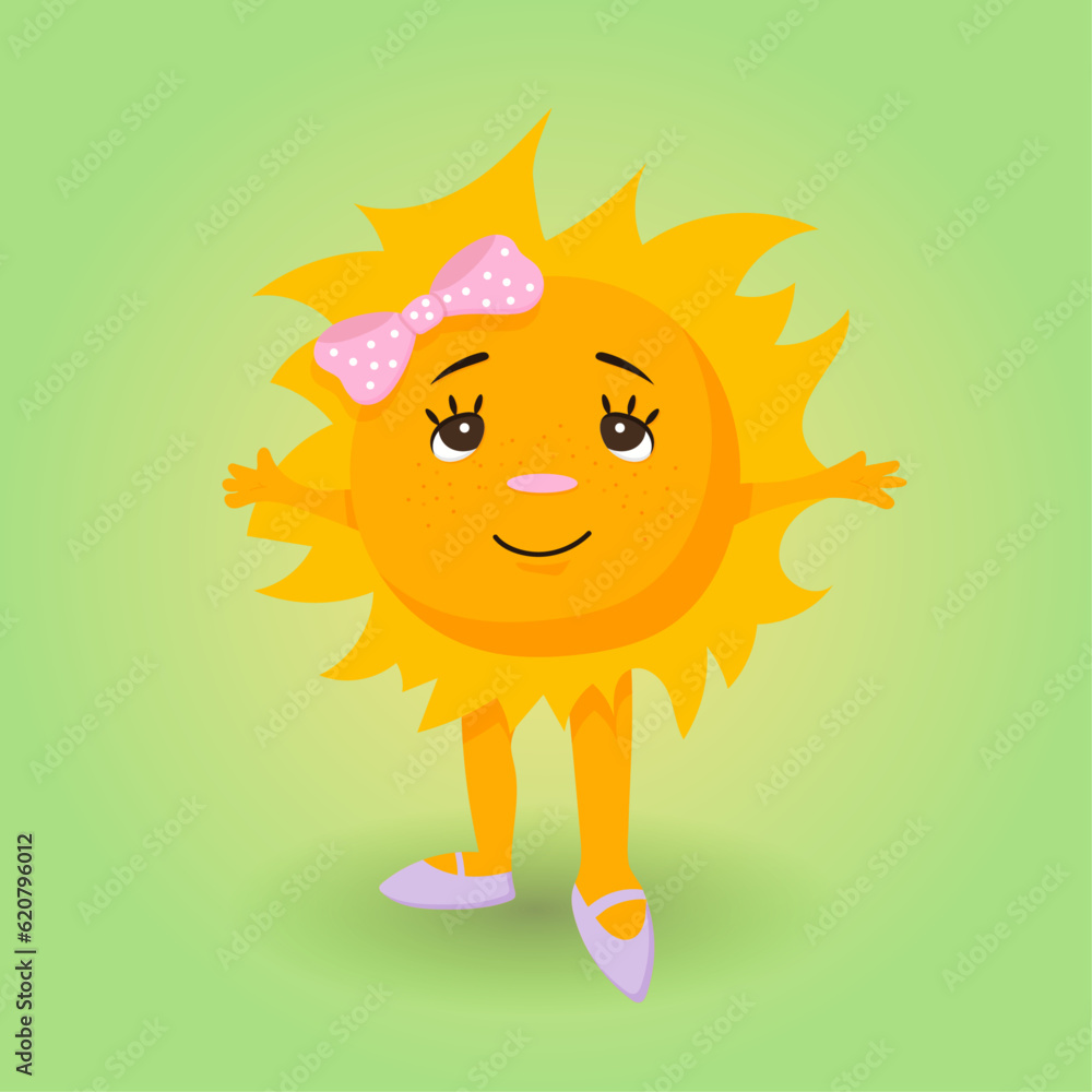 Fototapeta premium the sun smiles with a bow