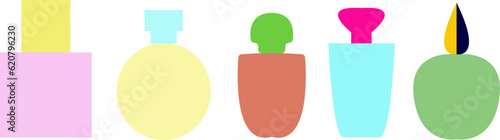 Perfume bottles set - vector isolated. Perfume icons.