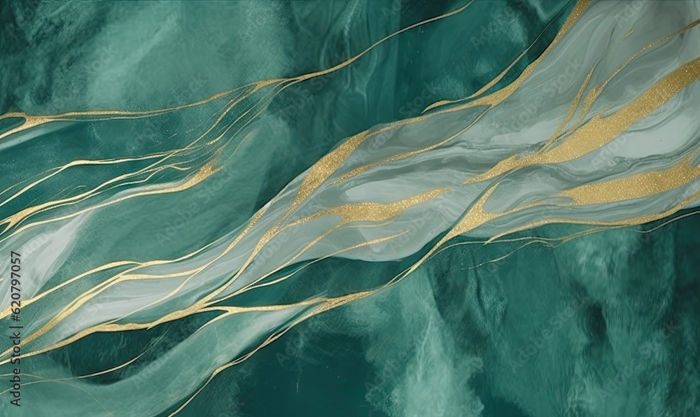 Watercolor stains wallpaper. Texture of malachite stone. For banner, postcard, book illustration.