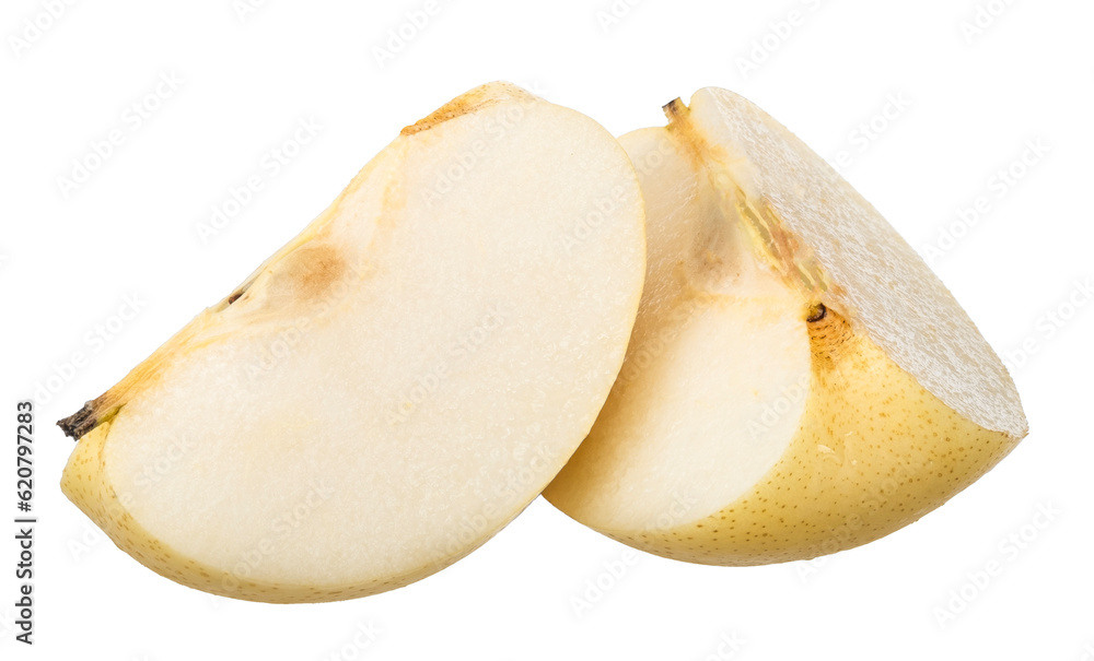 Slice pear isolated on transparent background, PNG image Slice pear isolated on transparent background, PNG image