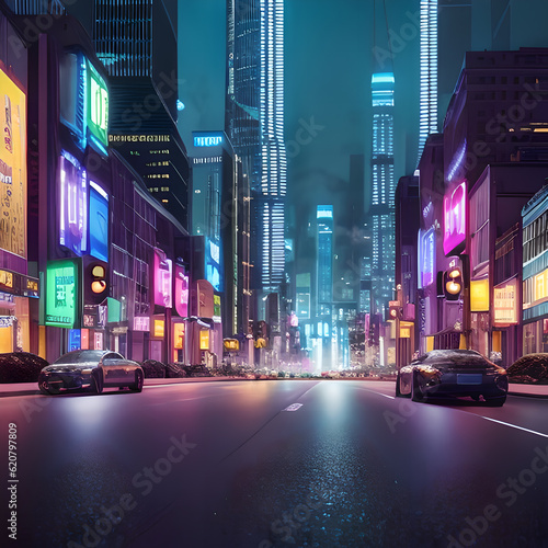 Night city cyberpunk style, generative AI © LIUBOMYR