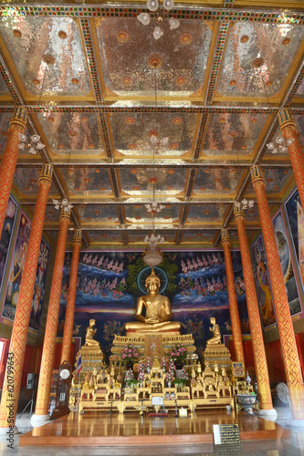 The president Buddha in the Buddhism church name is Phra Phuttha Sihing at Wat Don Khanakra for people travel to pay homage to the holy things. Located at Nakhon Pathom Province in Middle of Thailand.