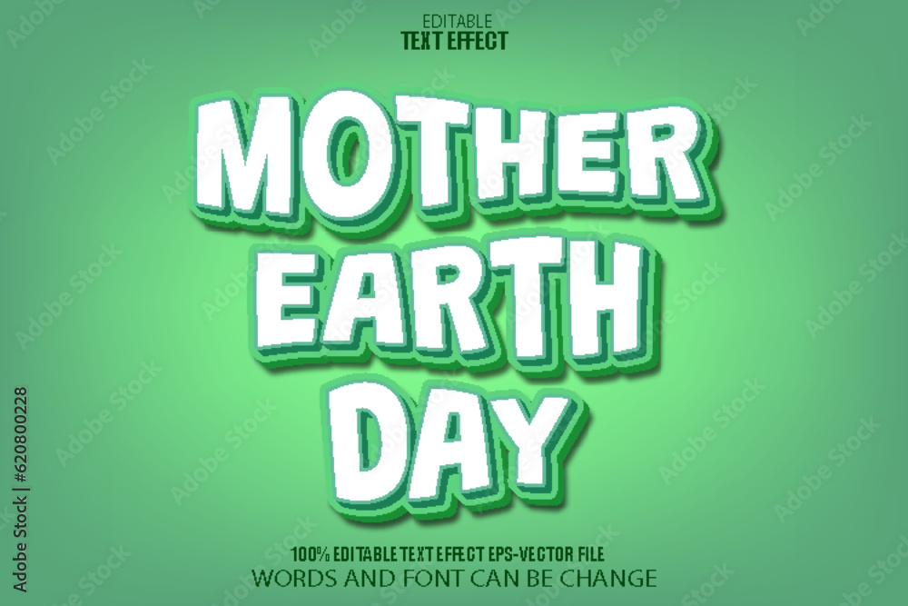 Mother Earth Day Editable Text 3D Cartoon Style Mother Earth Day Editable Text 3D Cartoon Style
