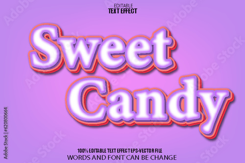 Sweet Candy Editable Text Effect 3D Cartoon Style