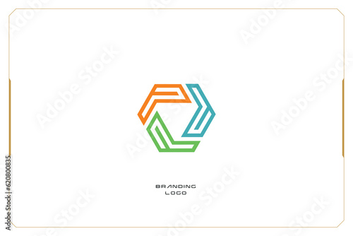 Hexagon Marketing Trading Networking Vector Logo Concept