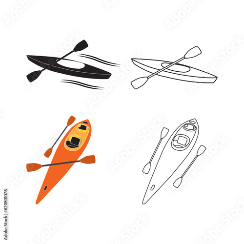 kayaking vector icon