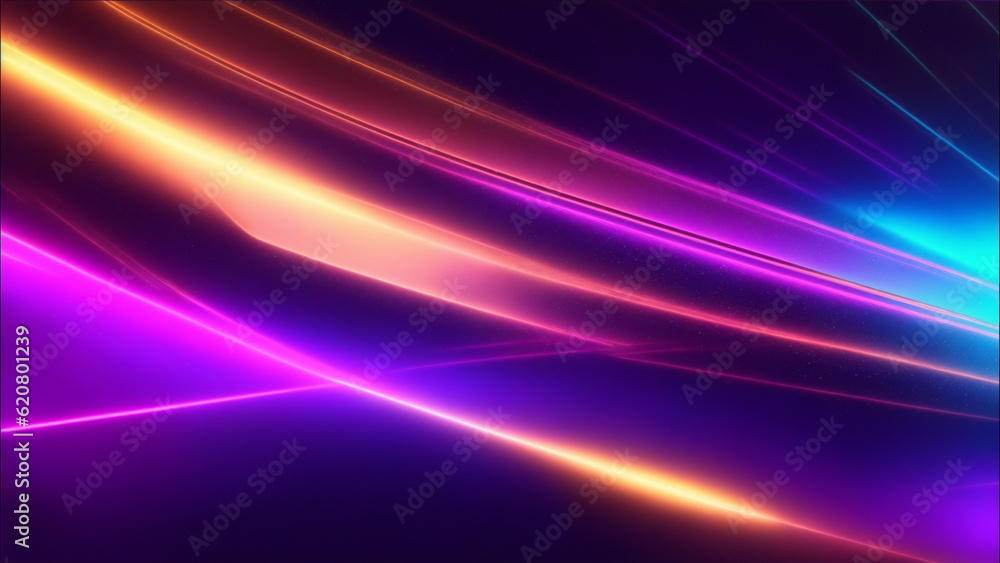 Abstract flowing neon color wave lights background. Generative AI Abstract flowing neon color wave lights background. Generative AI