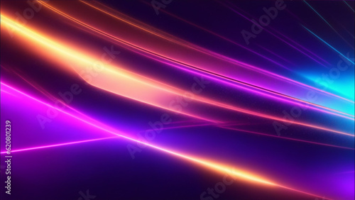 Abstract flowing neon color wave lights background. Generative AI © Aman