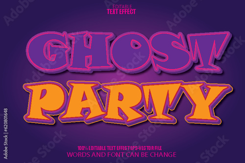 Ghost Party Editable Text Effect 3D Cartoon Style