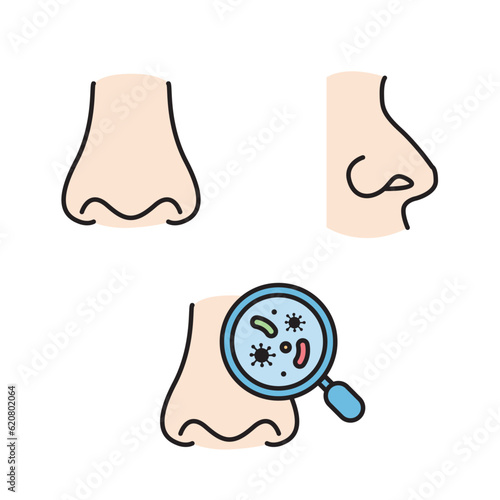 Nose line icon set of vector