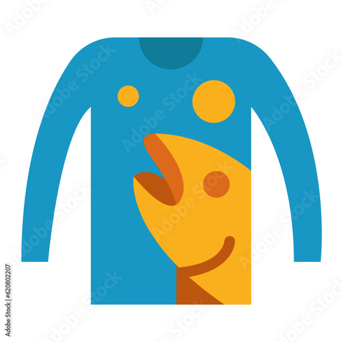 fishing shirt flat icon