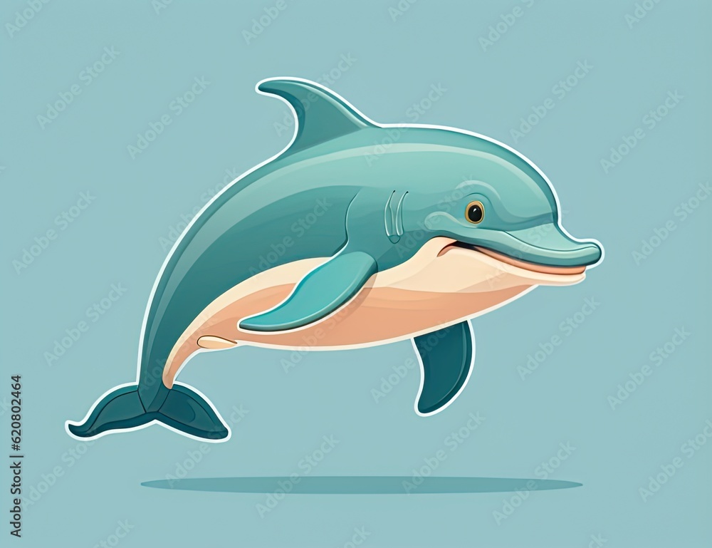 Naklejka premium Emoji delfino