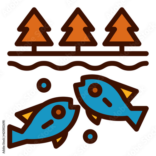 Fishs filled outline icon