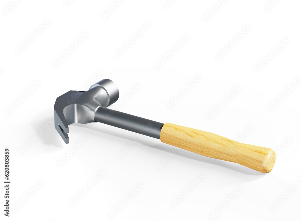 Iron hammer isolated on white background. Studio shot 3d render Iron hammer isolated on white background. Studio shot 3d render