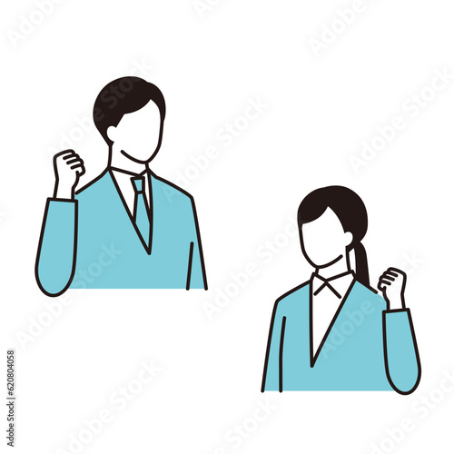 ガッツポーズの就活生アイコン