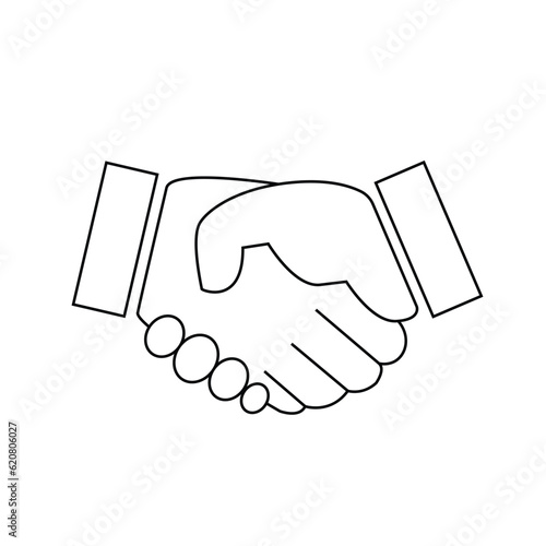 Handshake line icon. Partnership and agreement symbol. Vector illustration