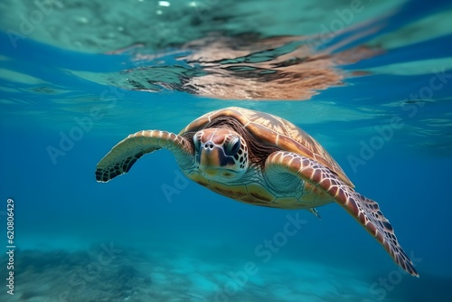 a turtle in the sea © Angah