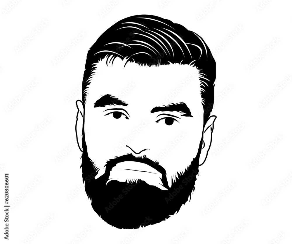 Man face stencil vector illustration Man face stencil vector illustration