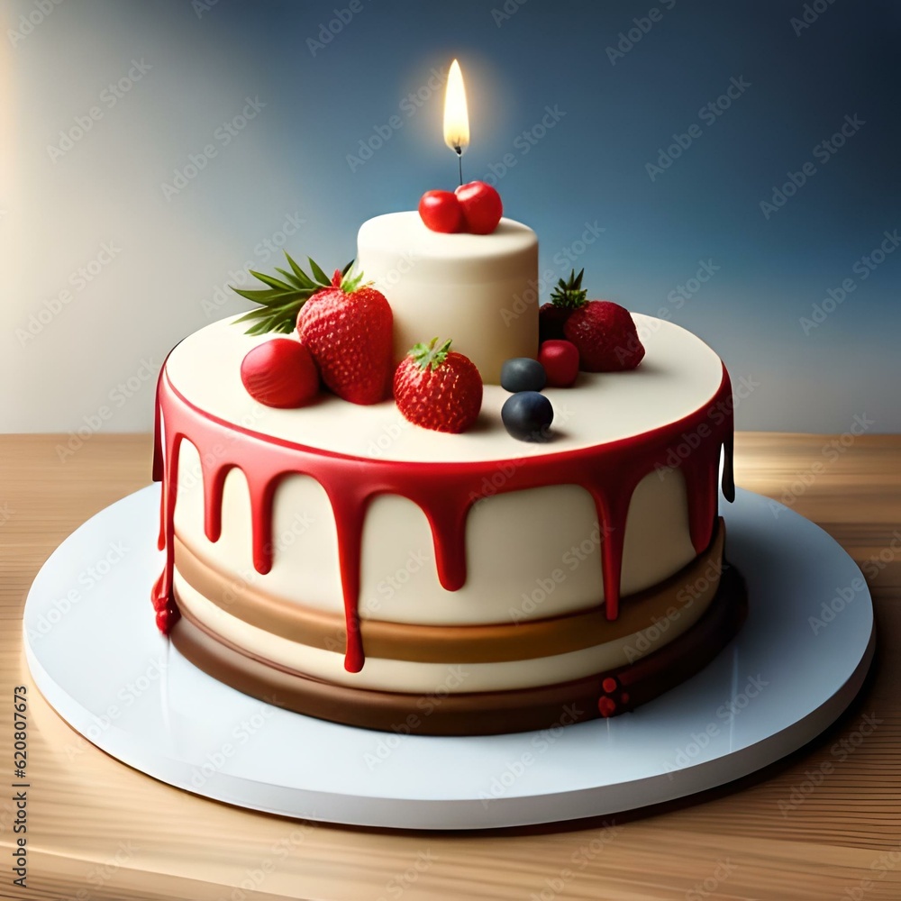 christmas cake with candles. generative ai christmas cake with candles. generative ai