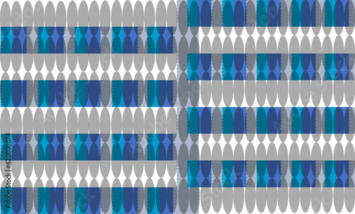 abstract blue background with strip and oval multilayer pattern seamless repeat as replete image design for fabric printing or wallpaper or background
