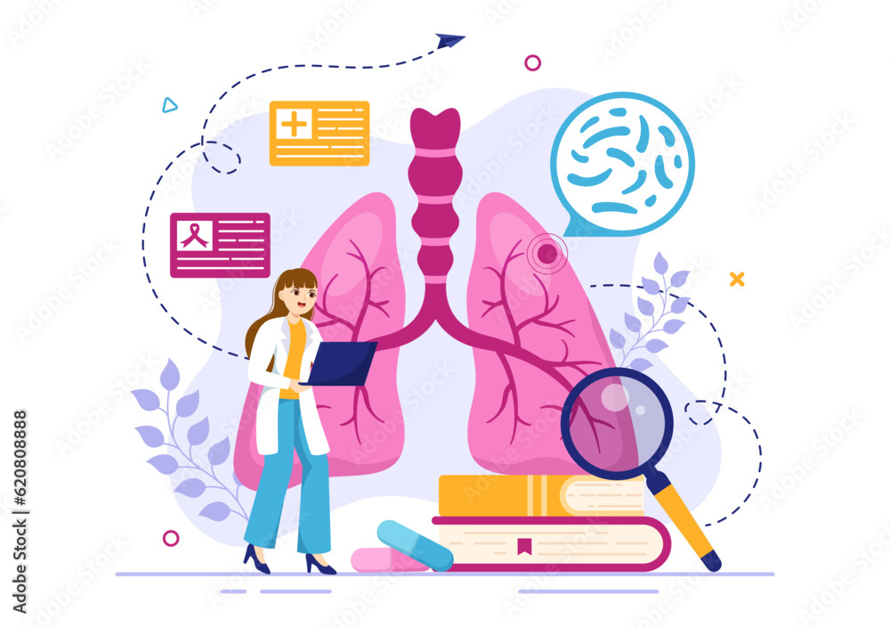 Respiratory Infection Vector Illustration of Inflammation in the Lungs with Virus Cells in Healthcare Background Flat Cartoon Hand Drawn Templates Respiratory Infection Vector Illustration of Inflammation in the Lungs with Virus Cells in Healthcare Background Flat Cartoon Hand Drawn Templates