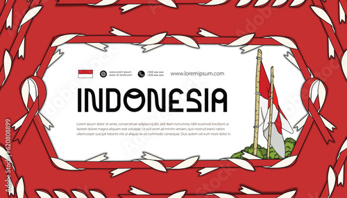 Selamat hari kemerdekaan Indonesia. translation happy indonesian independence day illustration landing page photo