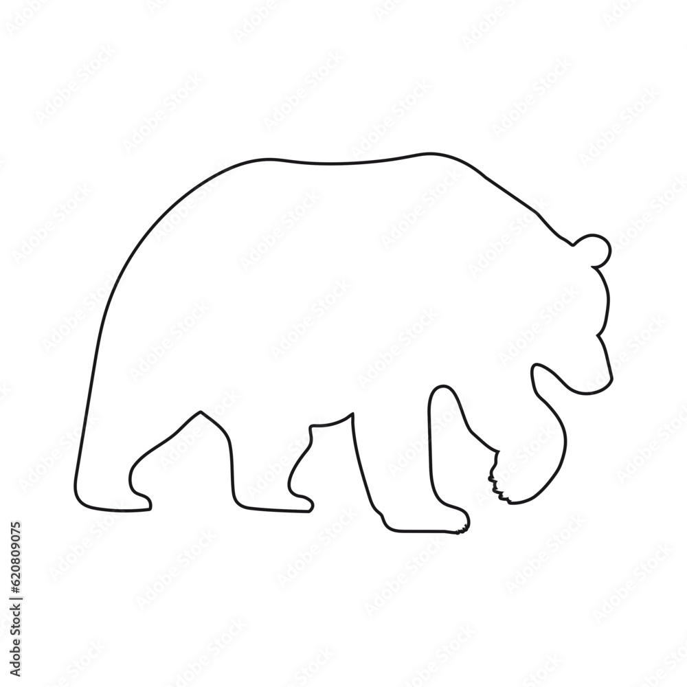 Black and white greyscale bear animal beast cutout lines. Nordic forest animal carnivore Black and white greyscale bear animal beast cutout lines. Nordic forest animal carnivore