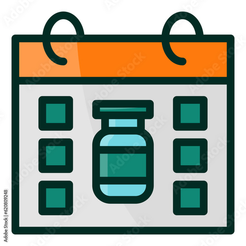 Schedule filled outline icon