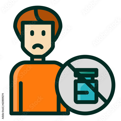 Syringe filled outline icon photo