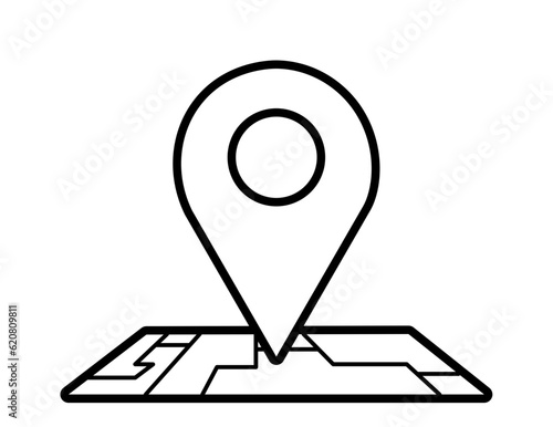 Free Download Map icon pointer simple illustation design. Flat graphic pointer pin for direction for location like street, route or location. Tag for mobile or navigation. White icon on isolated background - GFXLoad
