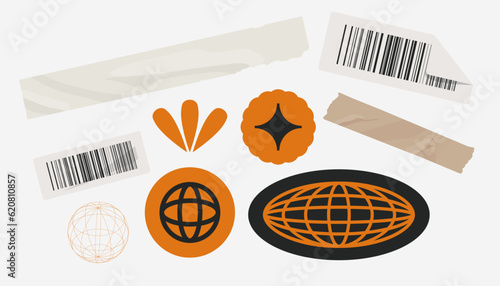 Modern Creative Sticker Tape Barcode Streetwear Element