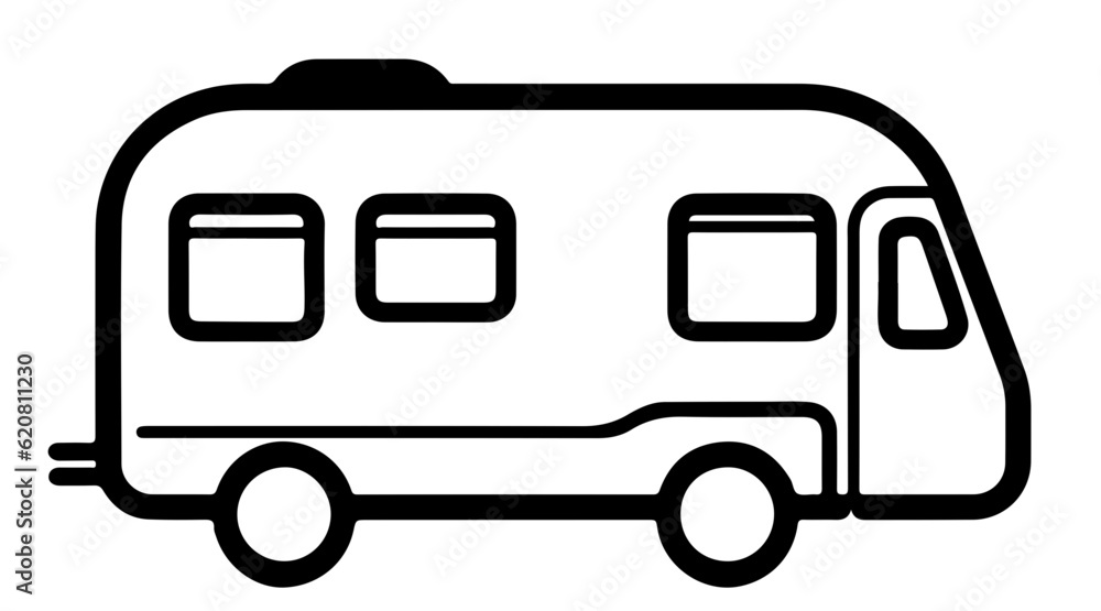Camper outdoors icon