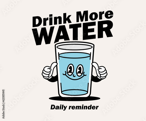  cartoon character of mineral water Graphic Design for T shirt Street Wear and Urban Style