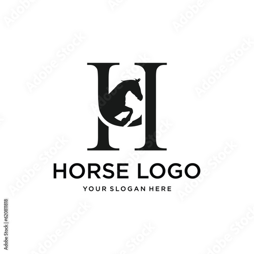 H Horse Creative Logo Design Vector
