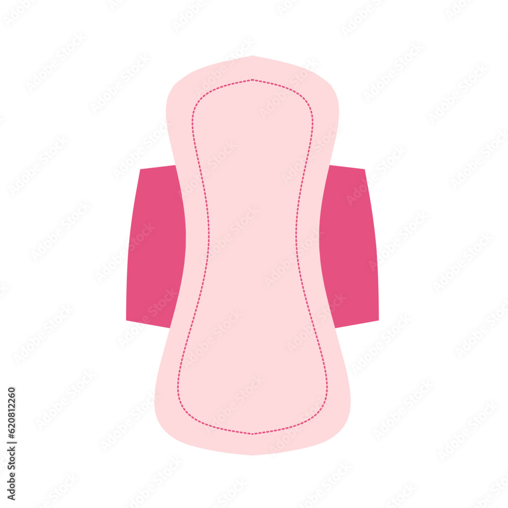 Menstrual flow rate, sanitary pad with blood Illustration Menstrual flow rate, sanitary pad with blood Illustration