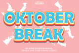 Oktober Break Editable Text Effect 3D Cartoon Style