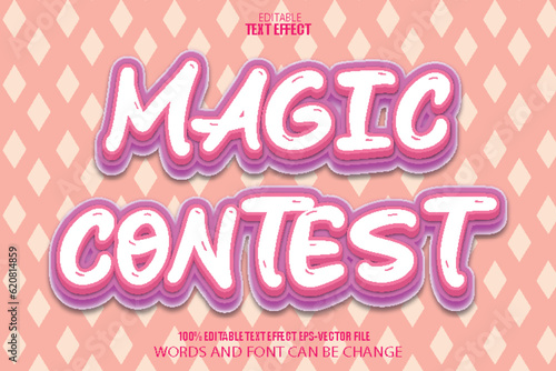 Magic Contest Editable Text Effect 3D Flat Gradient Style