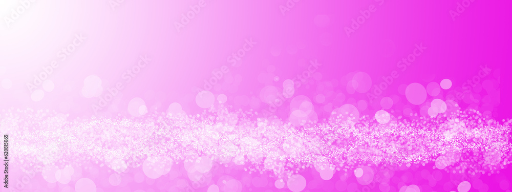 White bokeh on a purple background and gradient. Abstract background for card templates, web banners, covers and advertisements.