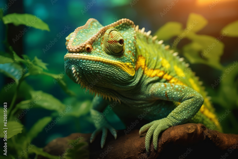 Chameleon in nature, national geography, Wide life animals. AI Generated.
Chameleon in nature, national geography, Wide life animals. AI Generated.